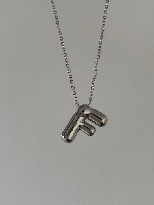 Collar Letter Chuncky Silver